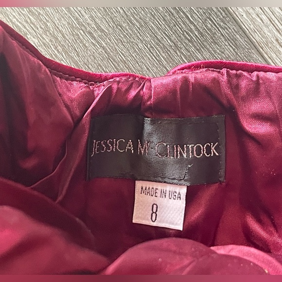 Jessica McClintok Red Satin Dress - Picture 3 of 8